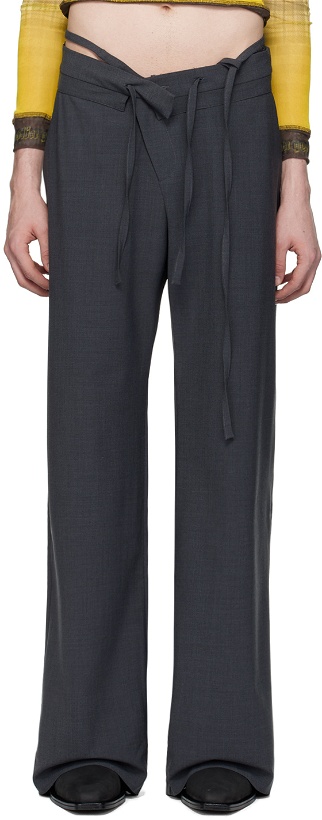 Photo: Ottolinger SSENSE Exclusive Gray Double Fold Trousers