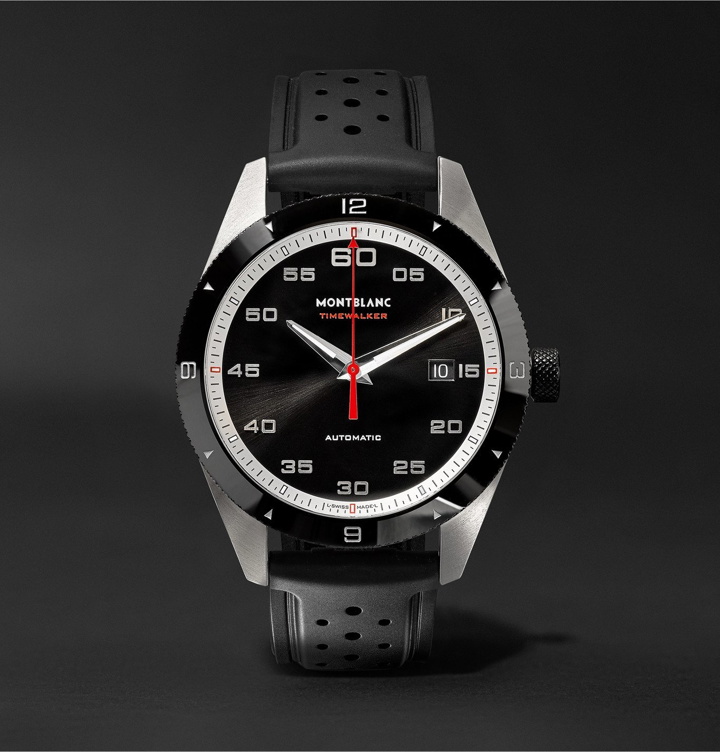 Photo: Montblanc - TimeWalker Date Automatic 41mm Stainless Steel, Ceramic and Rubber Watch, Ref. No. 116059 - Black