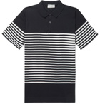 John Smedley - Striped Sea Island Cotton Polo Shirt - Blue