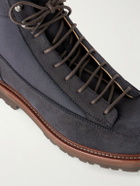 Brunello Cucinelli - Nylon-Trimmed Suede Hiking Boots - Blue