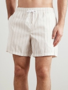 Loro Piana - Daneu Straight-Leg Mid-Length Striped Swim Shorts - Neutrals