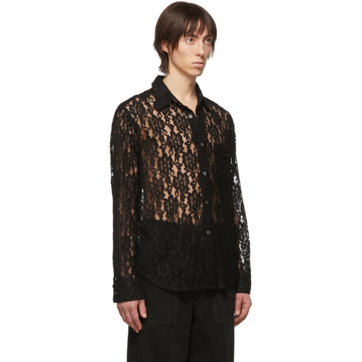Our Legacy Black Lace Policy Shirt