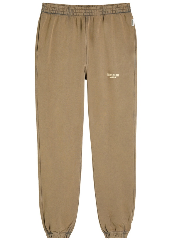 Photo: Represent Owners Club Logo-print Cotton Sweatpants Taupe