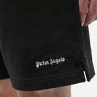 Palm Angels Men's Embroidered Sweat Shorts in Black