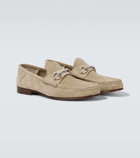 Gucci Horsebit 1953 GG debossed suede loafers