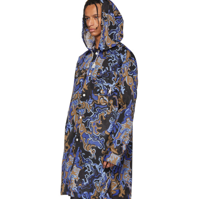 Marni Dance Bunny Multicolor Camo Oversized Hooded Coat Marni