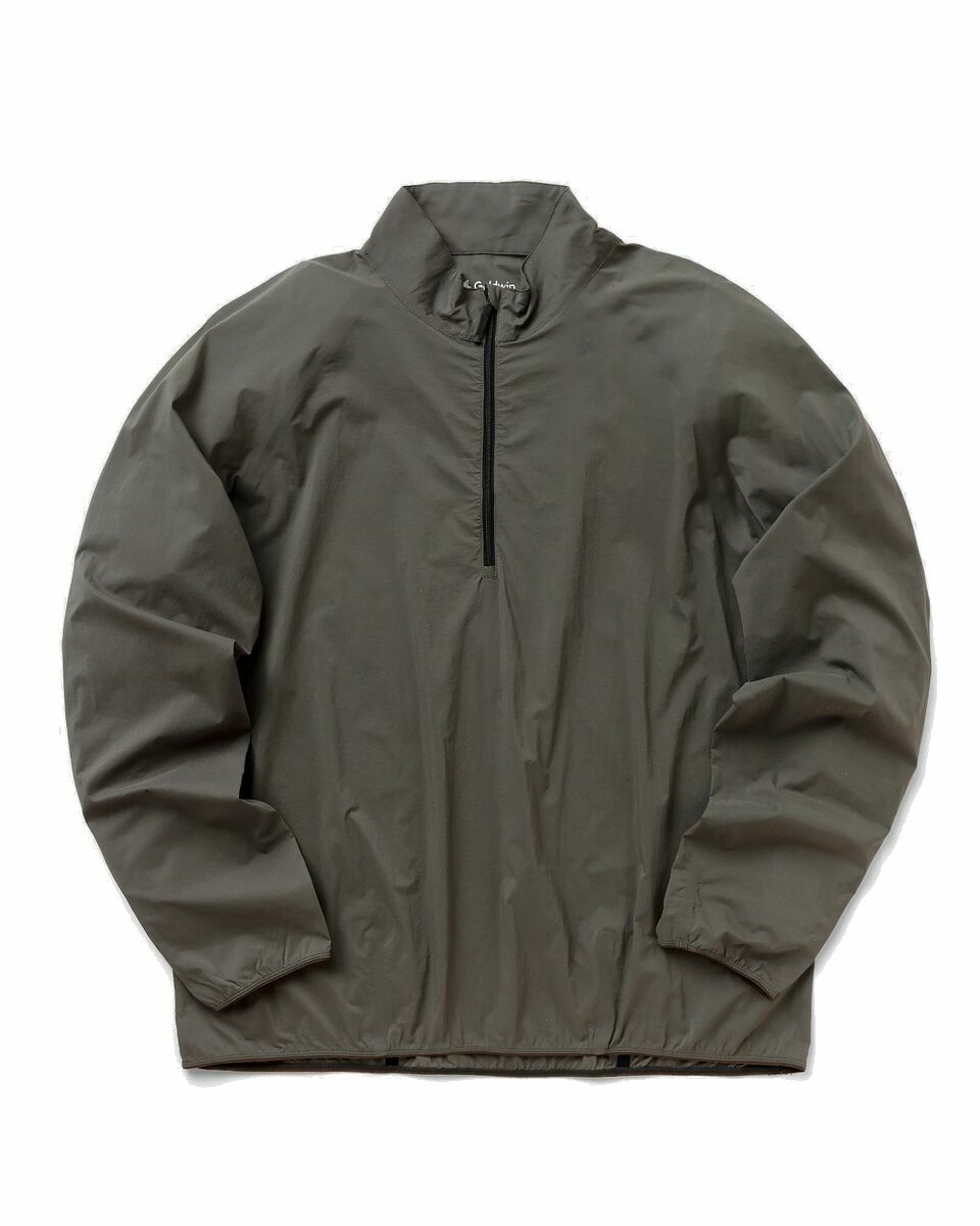Photo: Goldwin Short Zip Floating Wind Shell Jacket Grey - Mens - Half Zips|Shell Jackets