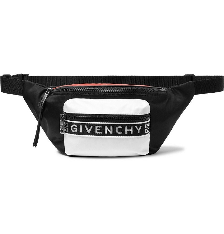 Photo: Givenchy - Logo Webbing-Trimmed Colour-Block Shell Belt Bag - Black