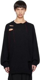 Yohji Yamamoto Black Embroidered Sweater