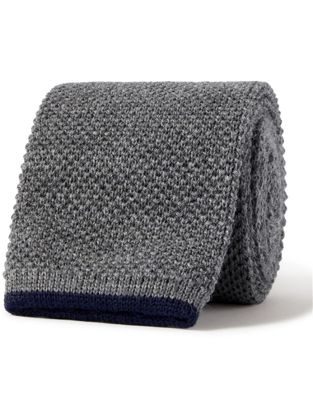 Photo: BRUNELLO CUCINELLI - 6.5cm Contrast-Tipped Knitted Wool Tie