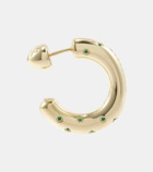 Lauren Rubinski Peggy 14kt gold hoop earrings with emeralds