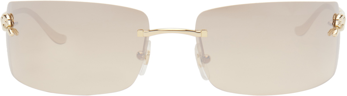Cartier Gold 'Panthère de Cartier' Sunglasses Cartier