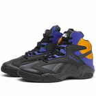 Reebok Men's Shaq Attaq Sneakers in Core Black/Bold Purple/Gold