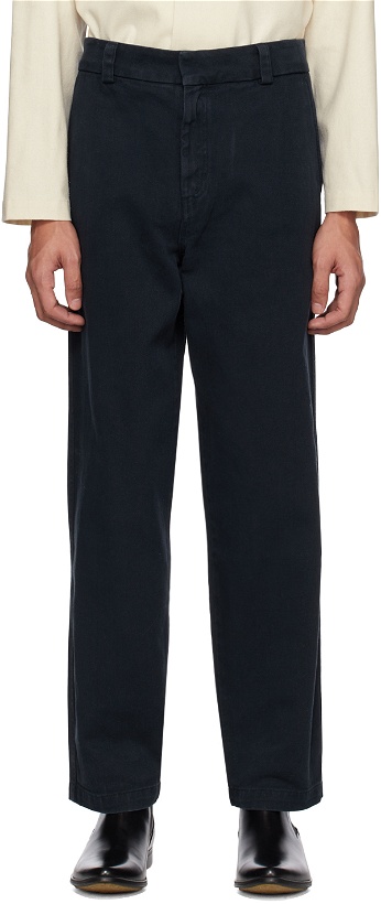 Photo: ANOTHER ASPECT Navy Regular-Fit Trousers
