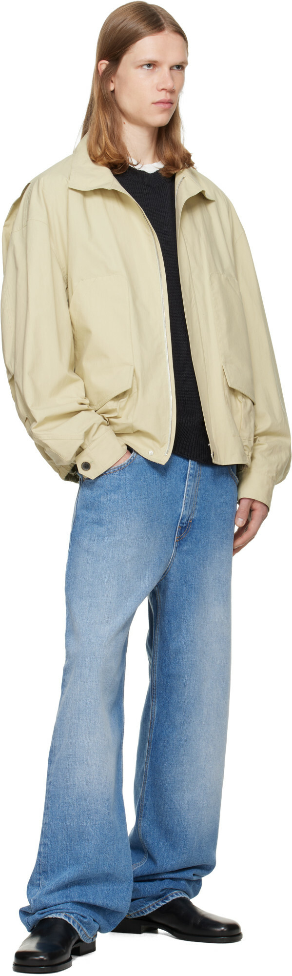 Calvin Klein Collection Beige Donald Bomber Jacket