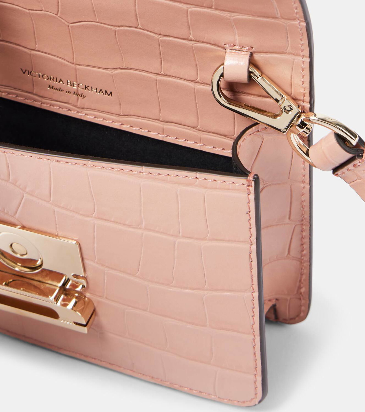 Victoria Beckham Dorian Nano croc-effect leather pouch with strap