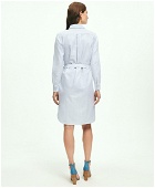 Brooks Brothers Women's Classic Fit Cotton Oxford Stripe Shirt Dress | Blue