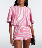 Pucci Marmo cotton-blend terry crop top