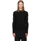Rick Owens Black Tower Ribbed Geo Sweater