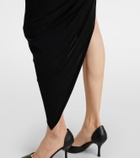 Nensi Dojaka Asymmetric tulle-trimmed cocktail dress