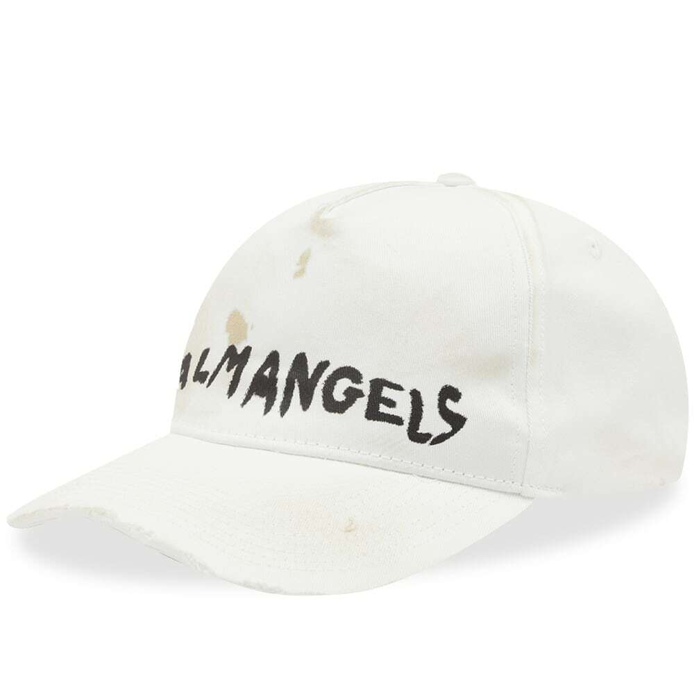 Palm Angels Men's Logo Cap in Beige/Black Palm Angels