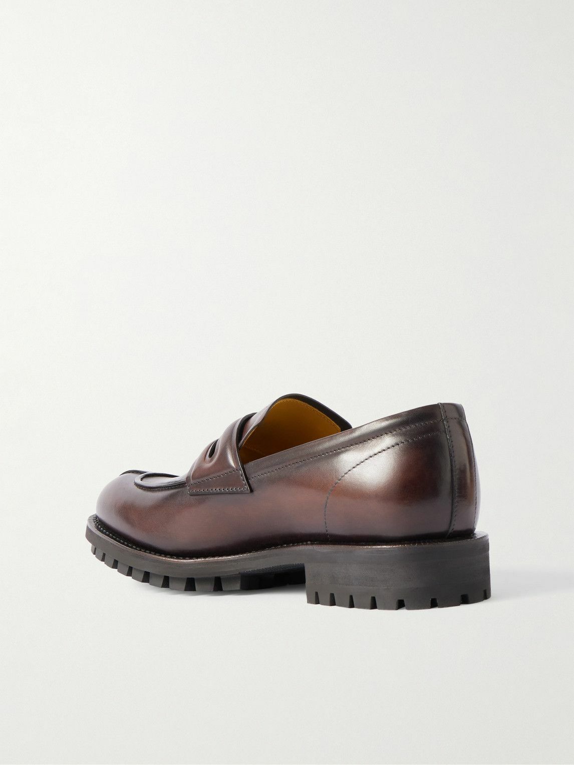 Berluti - New Oslo Venezia Leather Penny Loafers - Brown