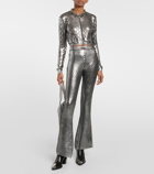 Paco Rabanne - Cropped metallic cardigan