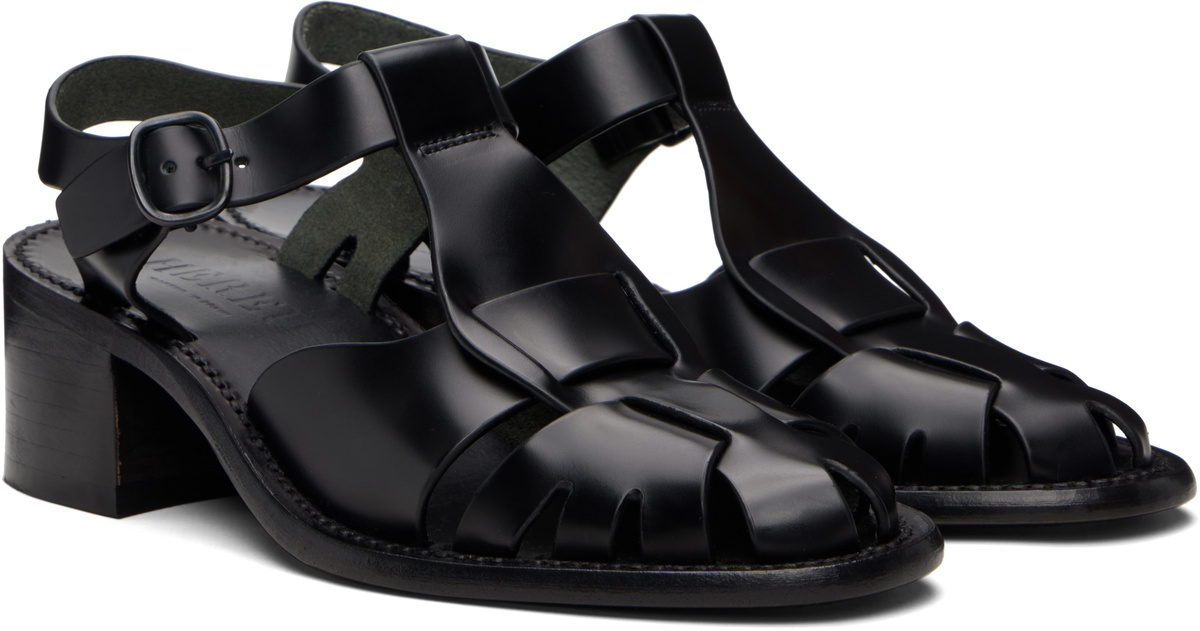 HEREU Black Pesca Heeled Sandals