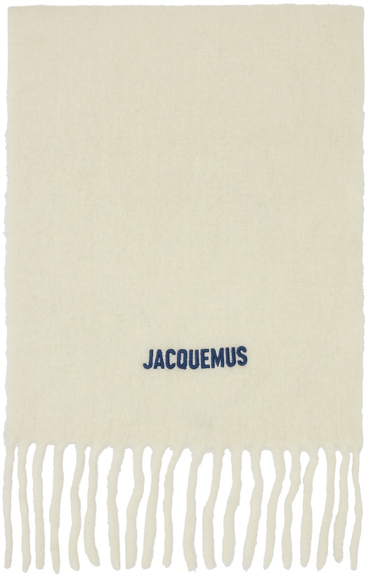 Photo: Jacquemus Off-White & Navy Le Chouchou 'L'Echarpe Moisson' Scarf