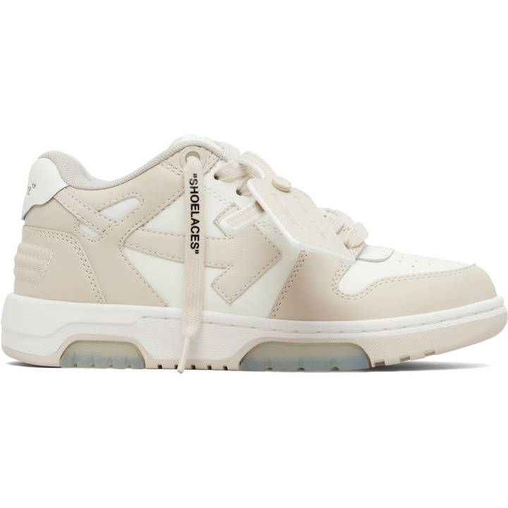 Photo: Off-White White & Beige 'Out Of Office' Sneakers