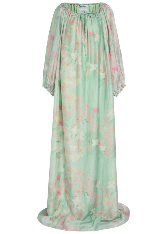 Photo: Bernadette Ally Floral-print Woven Maxi Dress Mint