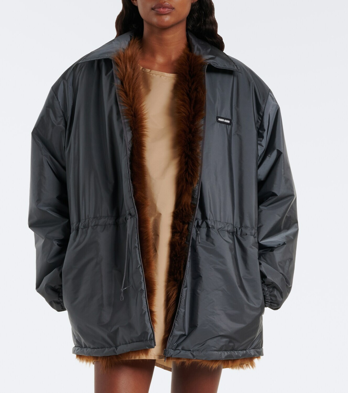 Miu Miu Shearling-lined blouson jacket