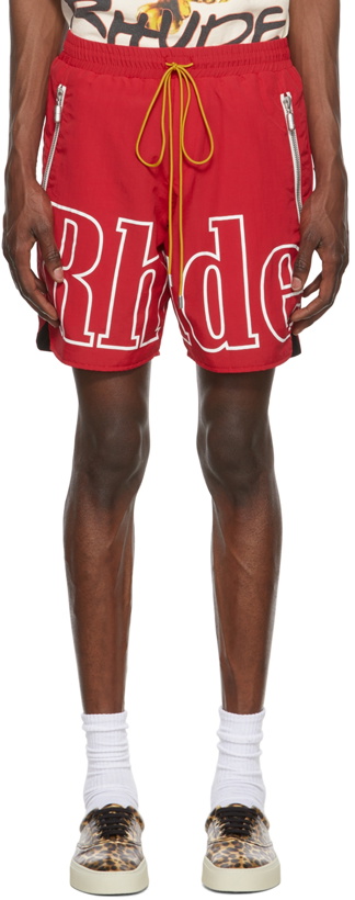 Photo: Rhude Red Nylon Shorts