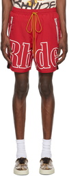 Rhude Red Nylon Shorts