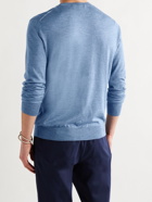 ERMENEGILDO ZEGNA - Mélange Silk, Cashmere and Linen-Blend Sweater - Blue