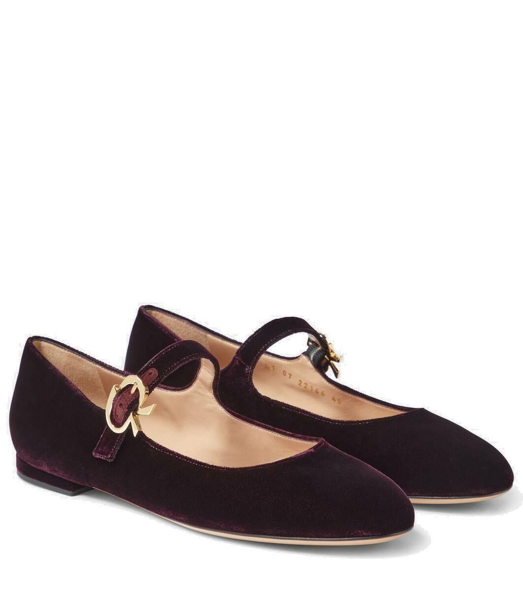 Gianvito Rossi Mary Ribbon velvet ballet flats Gianvito Rossi