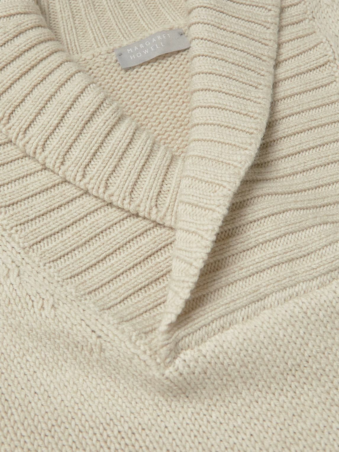 SHAWL COLLAR MERINO WOOL SWEATER