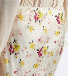 Dôen Elowette lace-trimmed silk satin midi skirt