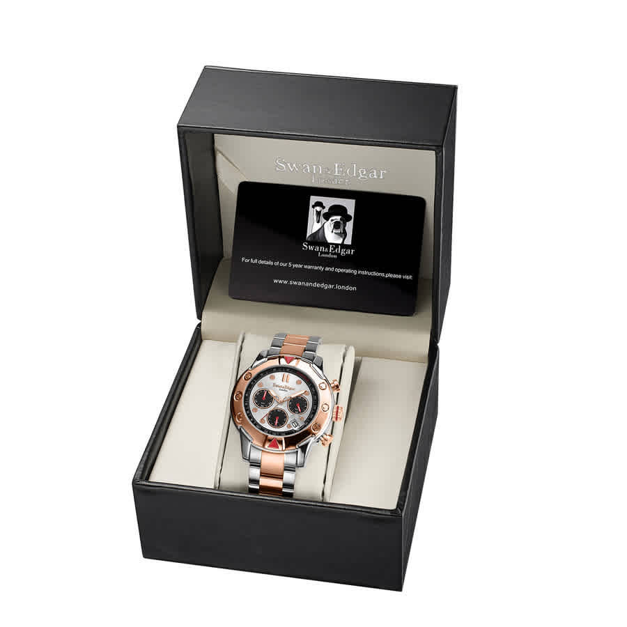 Swan & Edgar Hybrid Chronograph Hand Wind White Dial Mens Watch SE1772
