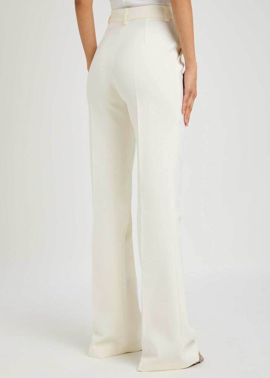 David Koma Flared Straight-leg Stretch-wool Trousers Off White