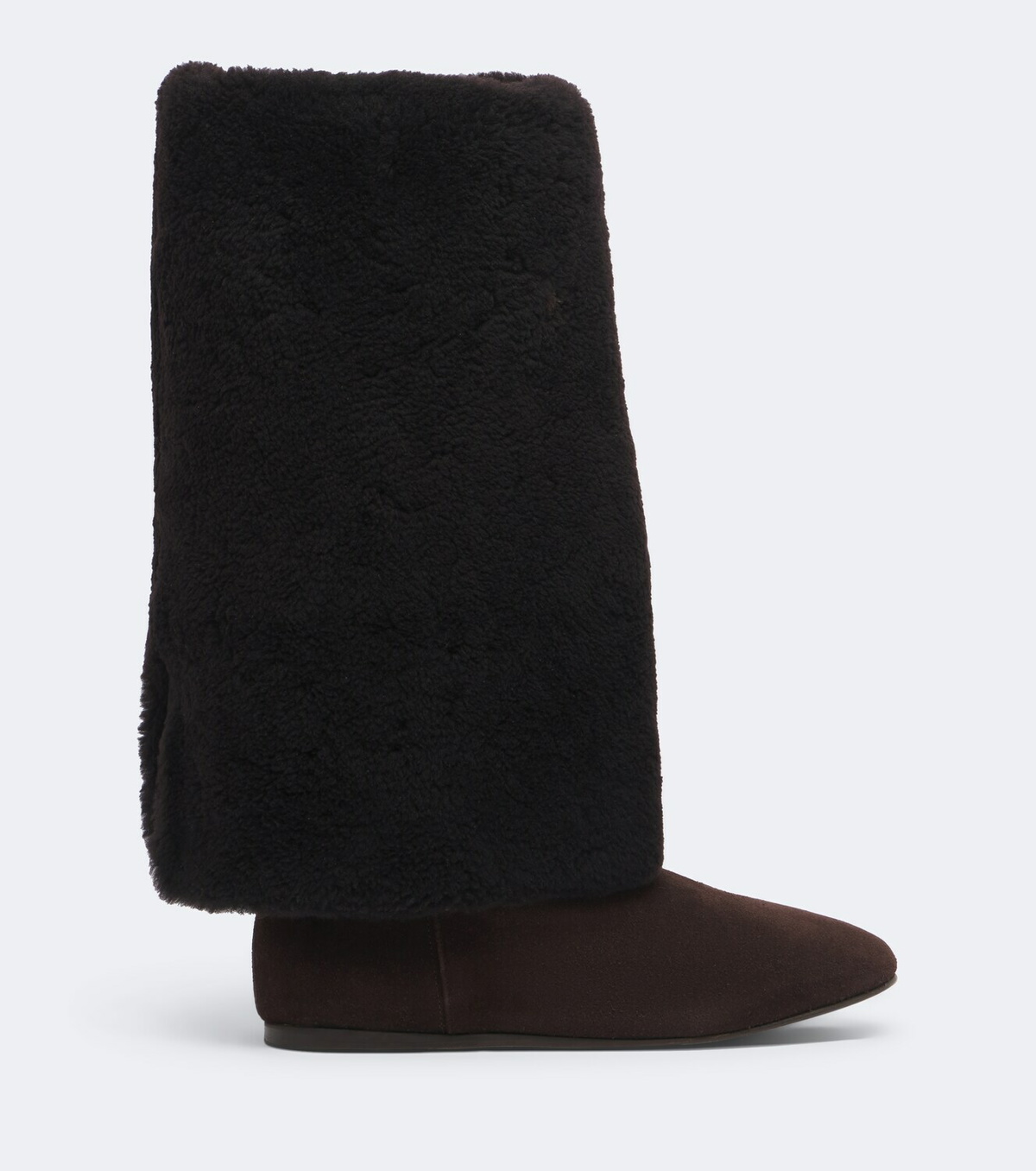 Yves Salomon Shearling and suede knee-high boots