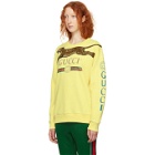 Gucci Yellow Embroidered Leopard Logo Sweater