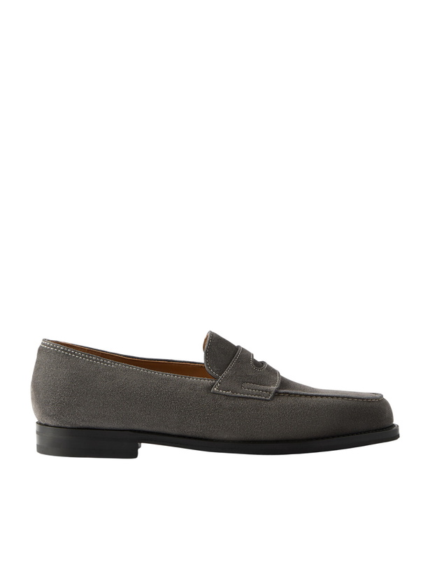 Photo: John Lobb - Lopez Suede Penny Loafers - Gray