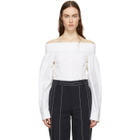 Cedric Charlier Off-White Off-the-Shoulder Blouse
