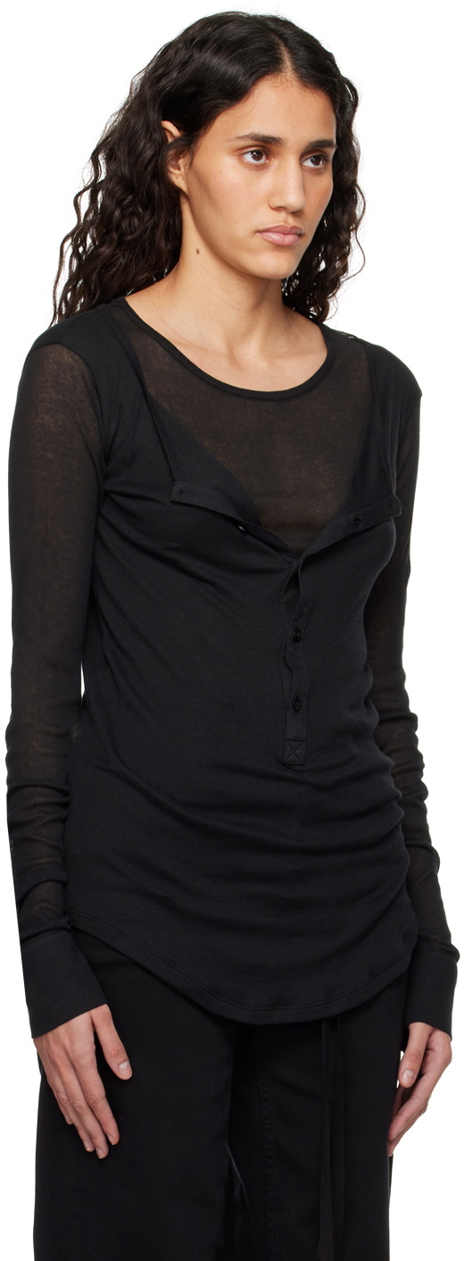 Ann Demeulemeester Black Vero Long Sleeve T-Shirt