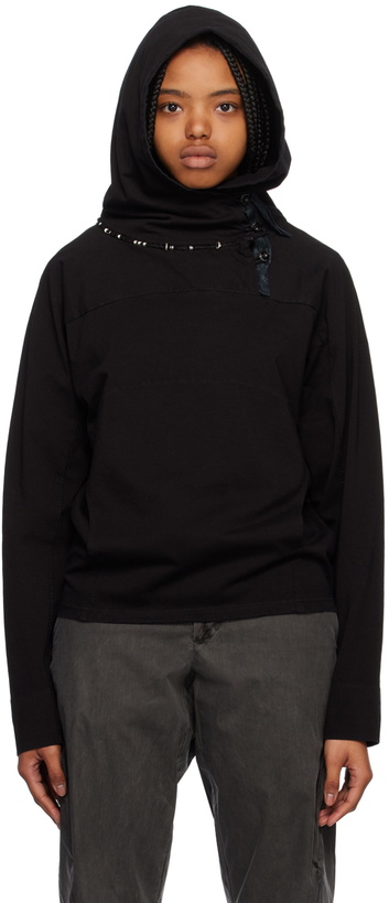 Photo: Hyein Seo Black Button Hoodie