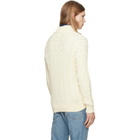 Polo Ralph Lauren Off-White Cable-Knit Cotton Quarter-Zip Sweater