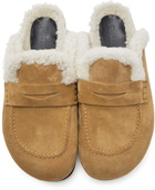 JW Anderson Beige Suede Shearling Loafers