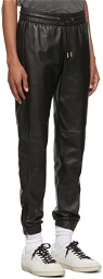 Saint Laurent Black Leather Jogger Trousers