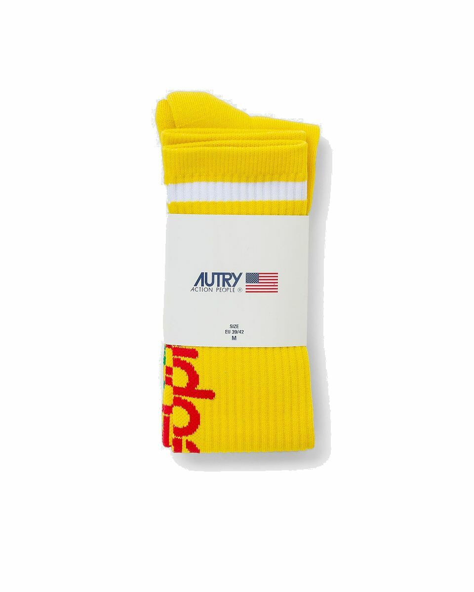 Photo: Autry Action Shoes Socks Aerobic Unisex Yellow - Mens - Socks